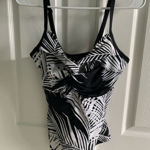 Athleta Retro Palm Swim Tankini EUC